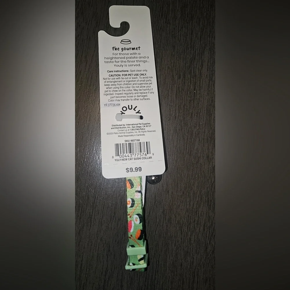 Youly the gourmet Sushi breakaway Cat Collar (S/M)